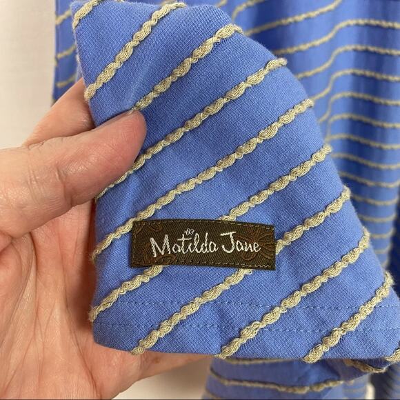 Matilda Jane Blue&Gray Stripe Exploration Dress Sz.XS NWT - Picture 14 of 16